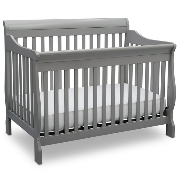Delta Children Canton 4-in-1 Convertible Crib - Easy to Assemble, Grey Crib Grey