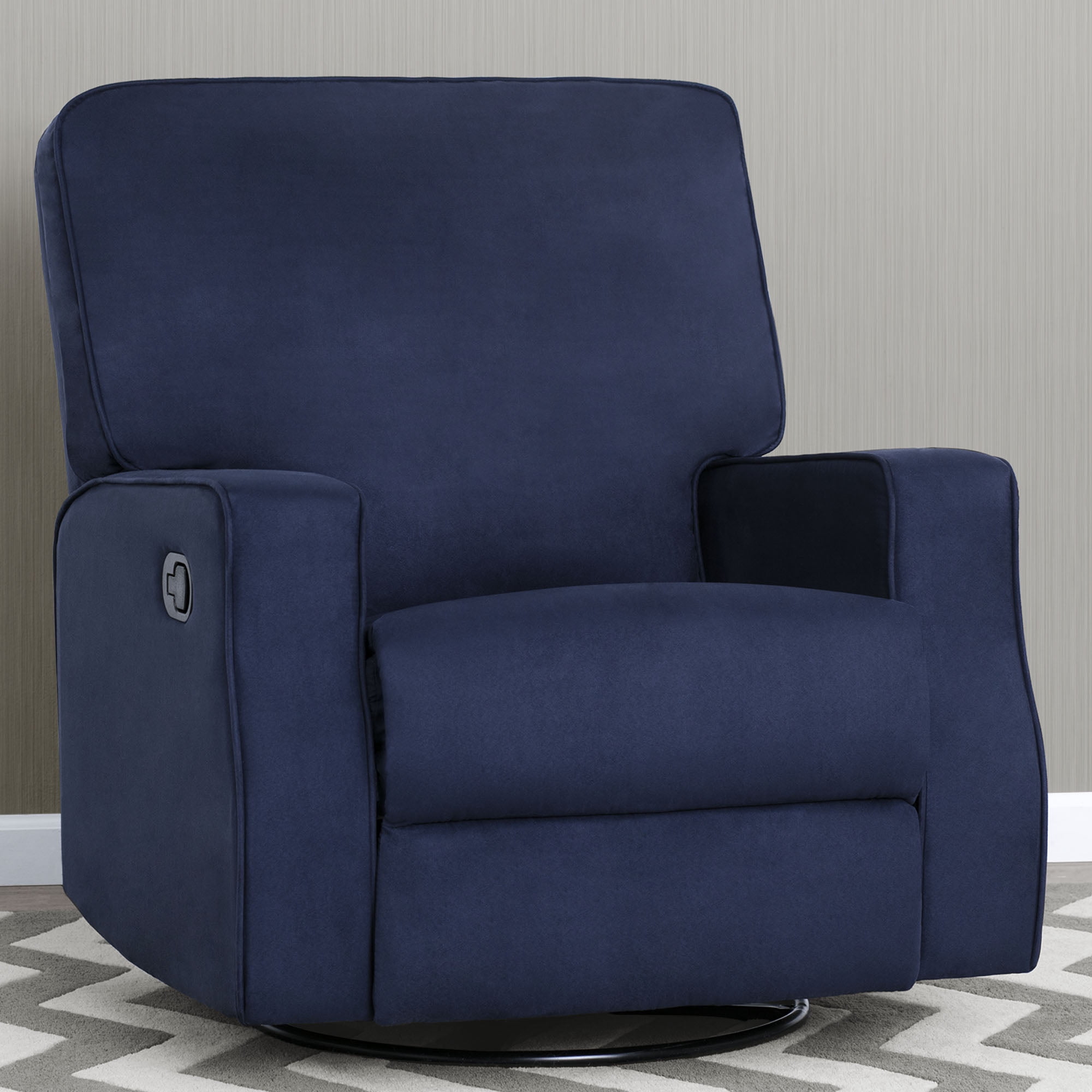 Delta Children Carson Nursery Glider Swivel Recliner Navy