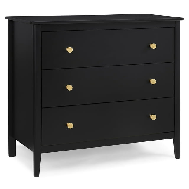 Delta Children Casey 3 Drawer Dresser with Interlocking Drawers, Black ...