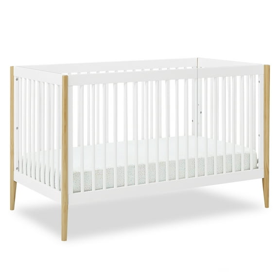 Delta Children Casey 4-in-1 Convertible Crib, Bianca White/Natural