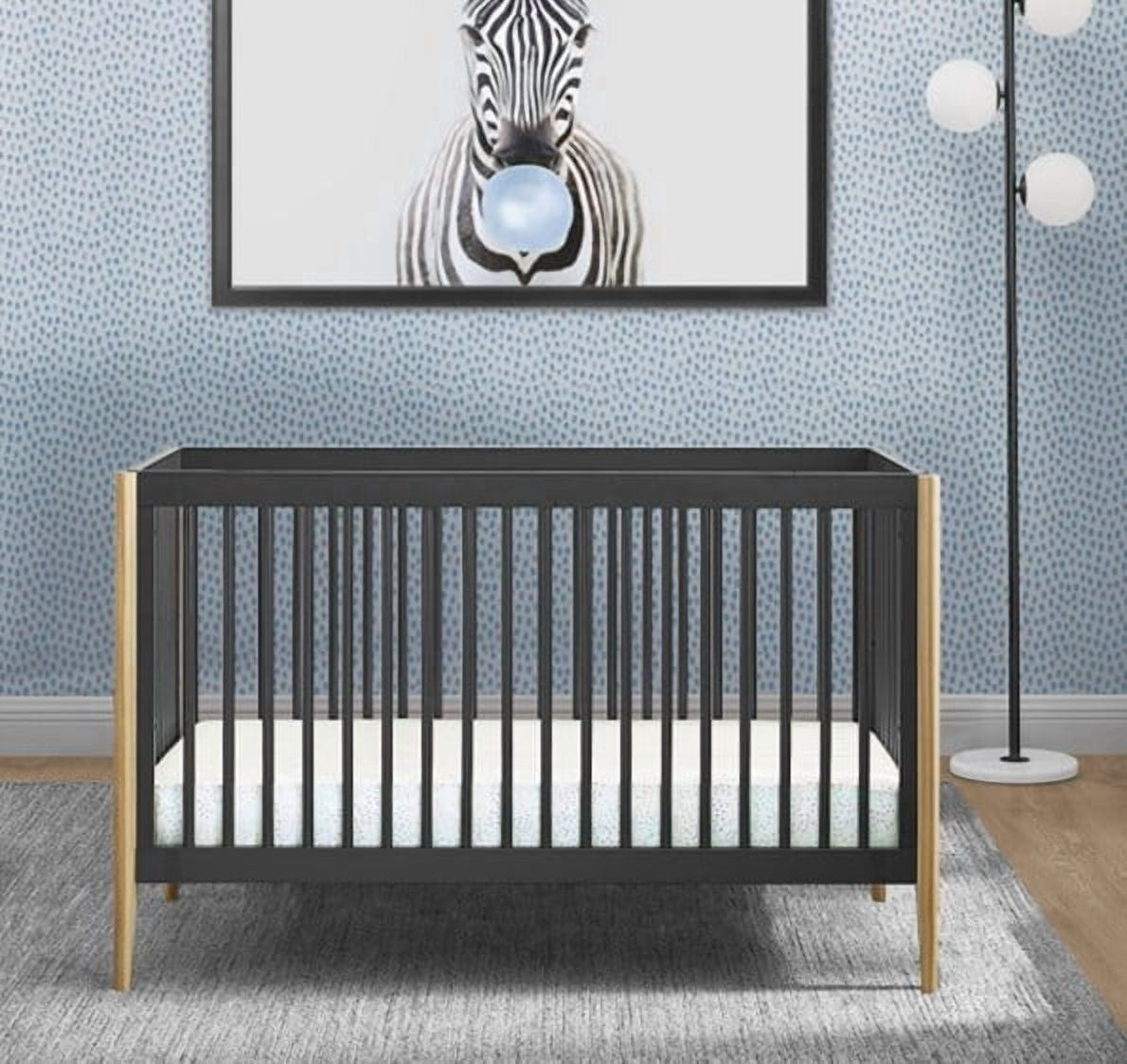 Delta Children Casey 6-in-1 Convertible Baby Crib, Charcoal Grey