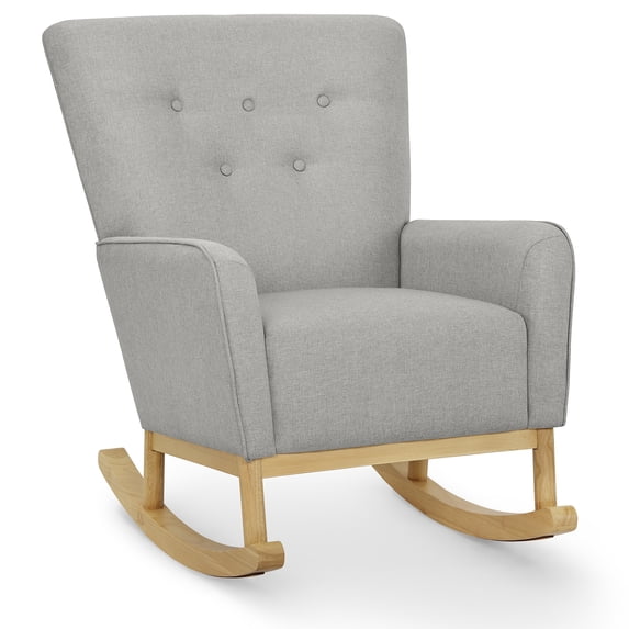 Delta Children Casey Rocking Chair, French Grey/Natural