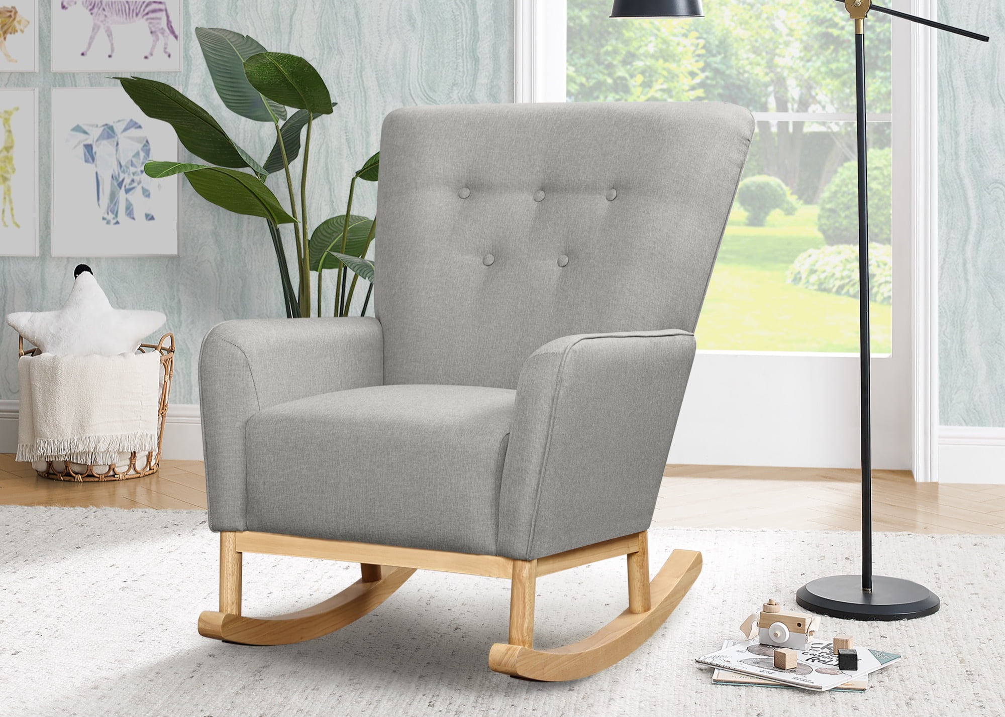 Delta Children Casey Rocking Chair, French Grey/Natural - Walmart.com