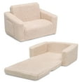 thumbnail image 1 of Delta Children Cozee Flip-Out Sherpa 2-in-1 Convertible Chair to Lounger for Kids, Cream, 1 of 13