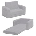 thumbnail image 1 of Delta Children Cozee Flip-Out Sherpa 2-in-1 Convertible Chair to Lounger for Kids, Grey, 1 of 15