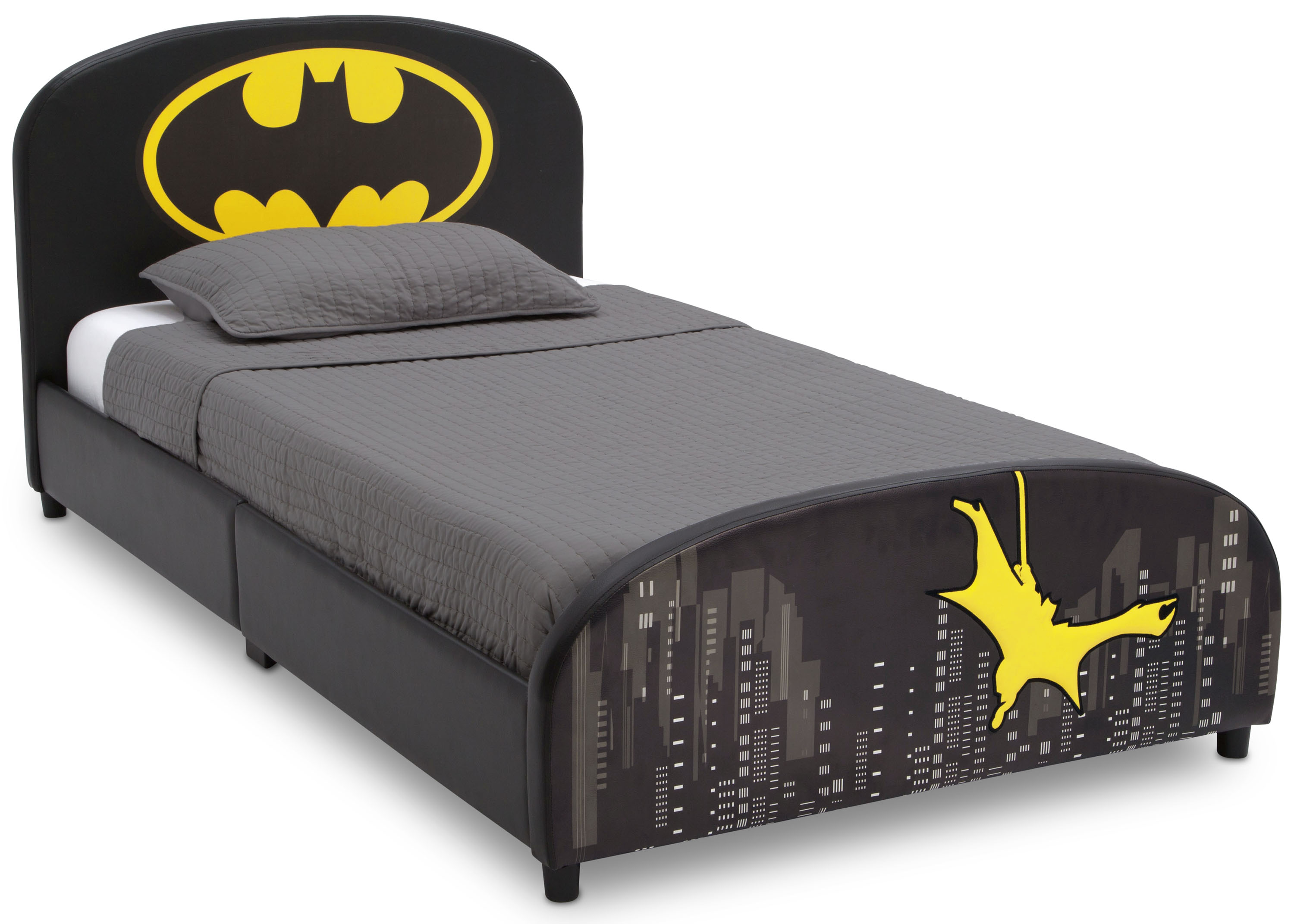 Delta Children DC Comics Batman Upholstered Twin Bed, Black - image 1 of 9