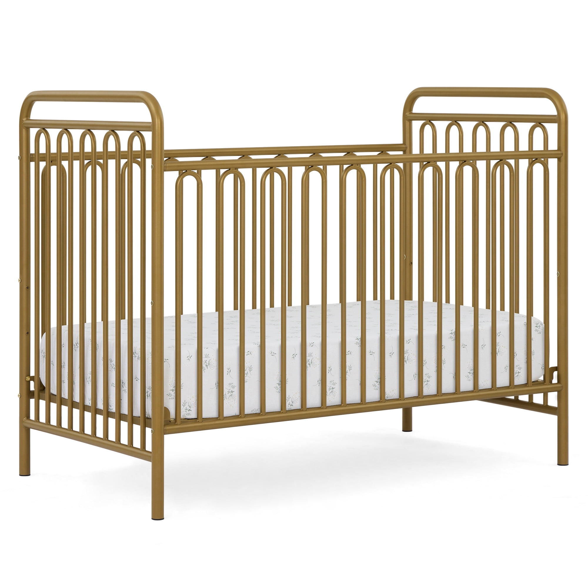 Delta Children Darcy 4-in-1 Metal Convertible Crib, Melted Bronze