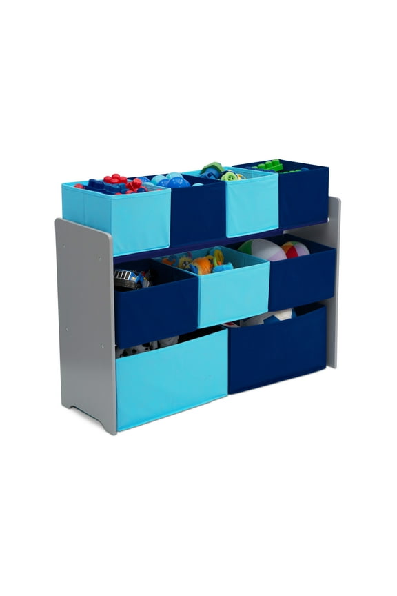 Deluxe Multi-Bin Toy Organizer with Storage Bins, Greenguard Gold Certified, Grey