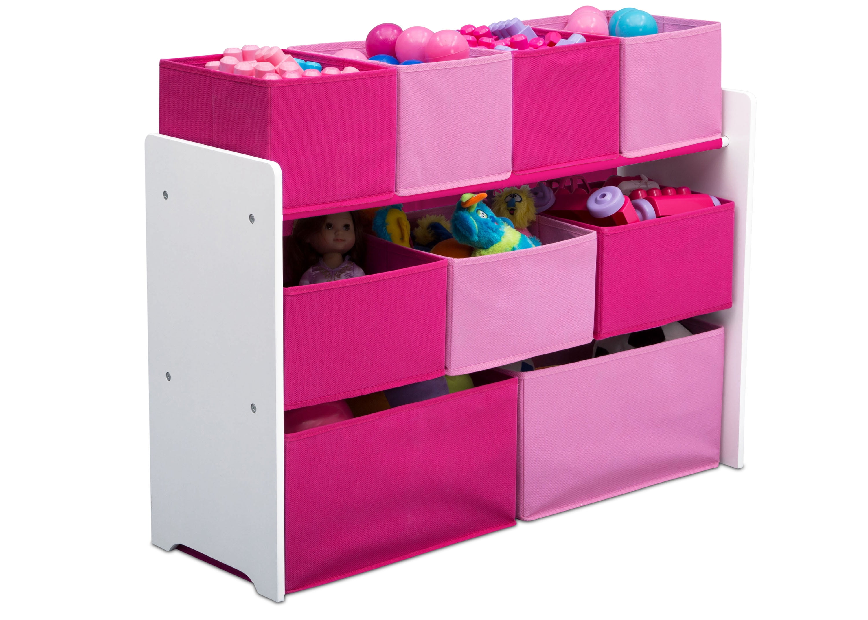 Bianca White and Pink 9-Bin Kids Toy Organizer