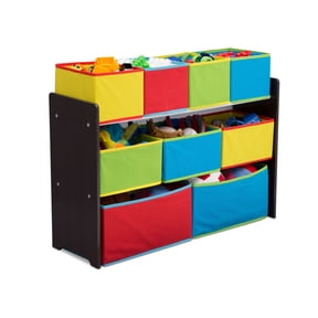 Delta Children Deluxe Multi-Color Toy Organizer with Storage Bins, Greenguard Gold, Wood, Fabric