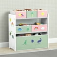 thumbnail image 1 of Delta Children Design & Store 6 Bin Toy Storage Organizer with Interchangeable Patches, Green/Pink, 1 of 21