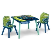 Delta Children Dinosaur Table and Chair Set With Storage 2 Chairs Included - Greenguard Gold Certified, Blue/Green