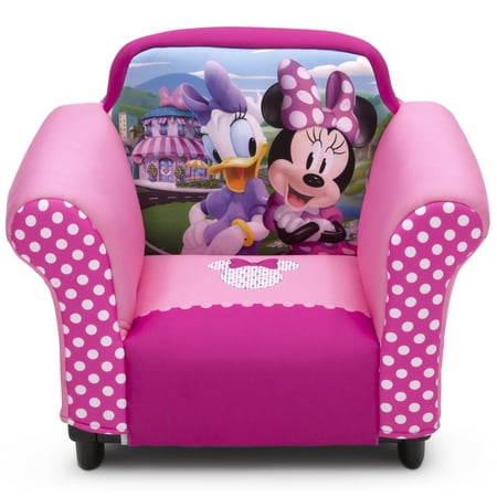 Delta Children Disney Minnie Mouse Kids Upholstered Chair with Sculpted Plastic Frame