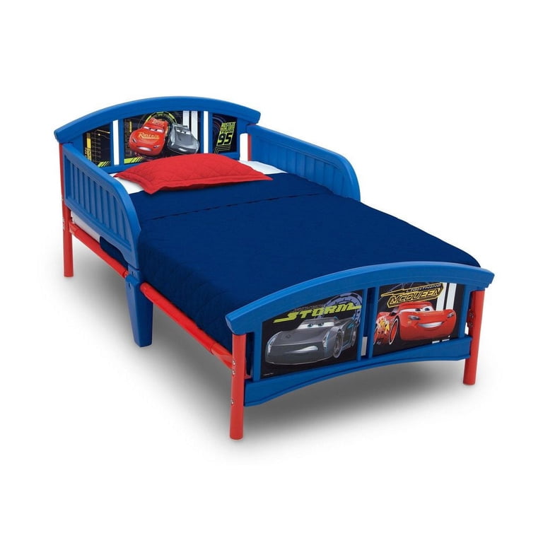 i+【引取大歓迎】 Delta ディズニー ピクサー カーズ ベットフレーム Delta Children Disney/Pixar Cars Plastic Toddler Bed, Blue