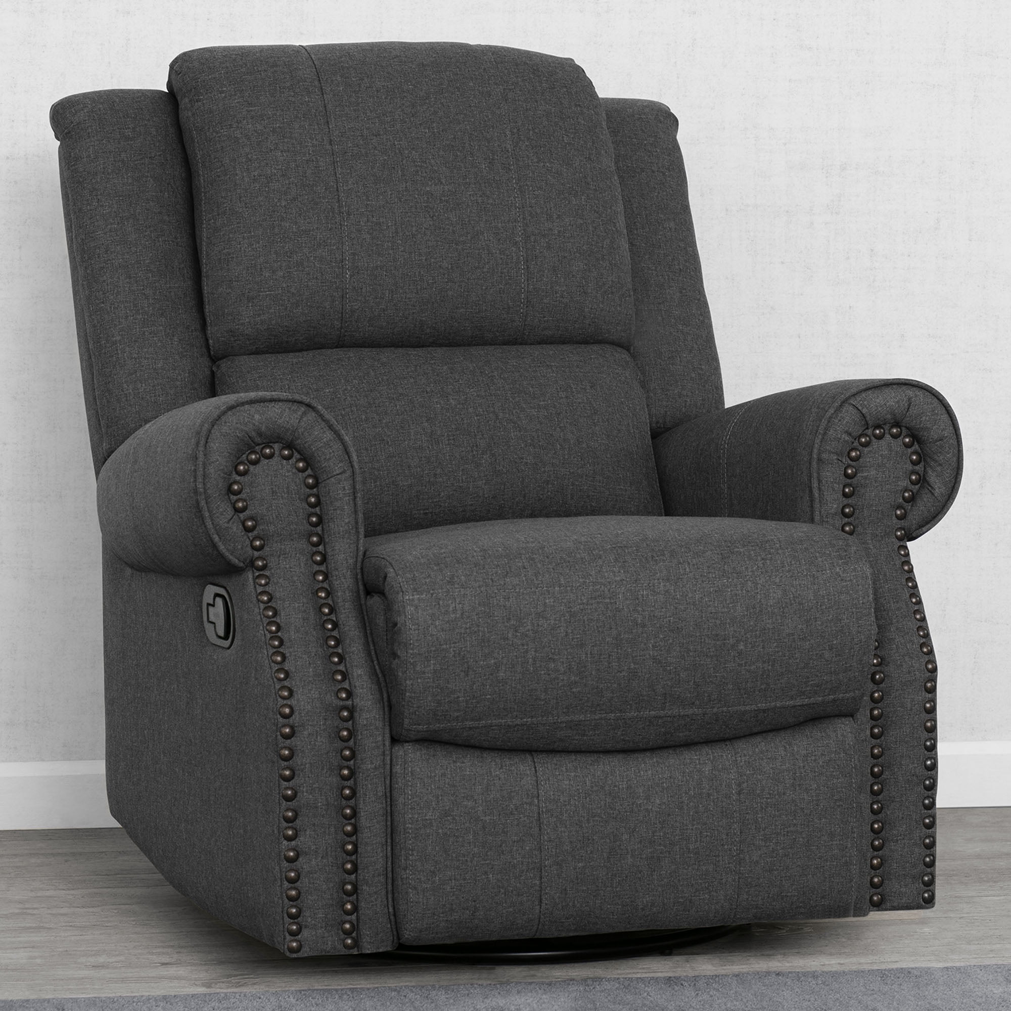 Delta Children Drake Nursery Glider Swivel Recliner Charcoal