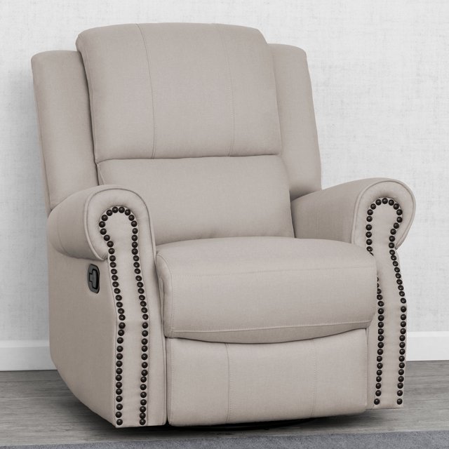Delta Children Drake Nursery Glider Swivel Recliner, Flax