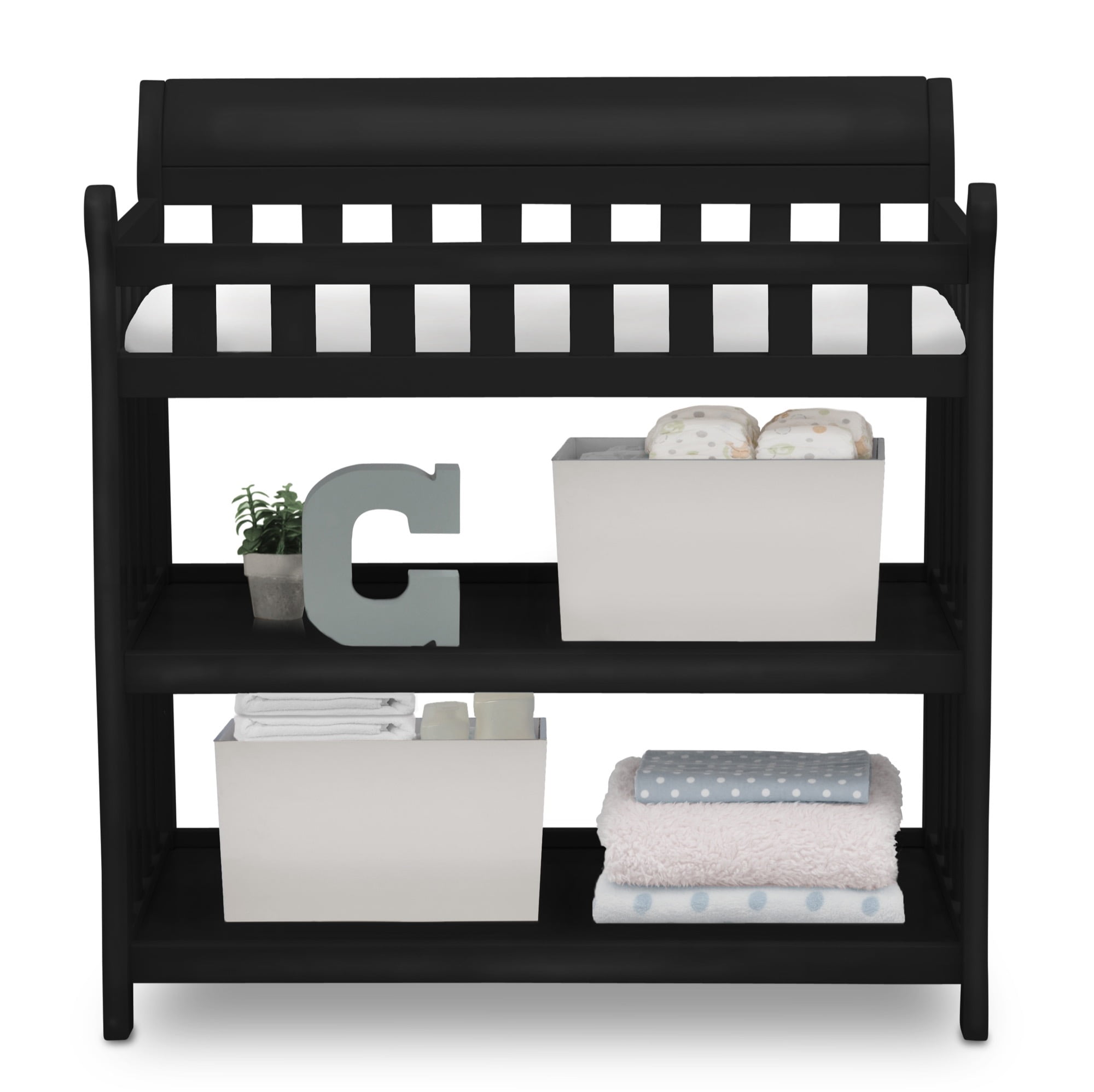 Delta Children Eclipse Changing Table with Pad Ebony Black Walmart