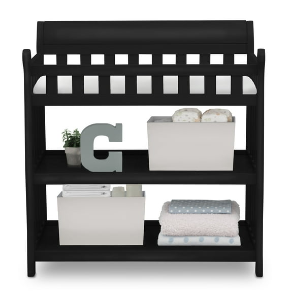 Delta Children Eclipse Changing Table with Pad, Ebony Black