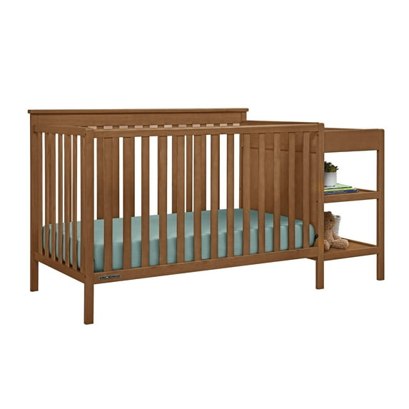 Delta Children Ellie 5-in-1 Convertible Crib and Changer - Greenguard Gold Certified, Chestnut