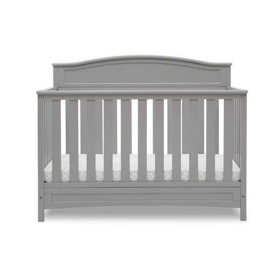 Delta Children Emery 4-in-1 Convertible Baby Crib - Greenguard Gold Certified - Converts to Toddler Bed, Daybed, Full Size Bed - 3 Adjustable Heights - Easy to Assemble Wooden Crib, Grey