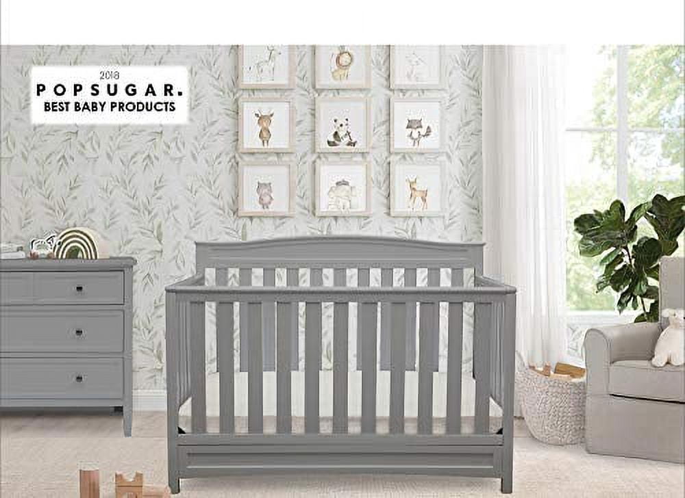 Delta Children Emery 4in1 Convertible Baby Crib, Grey