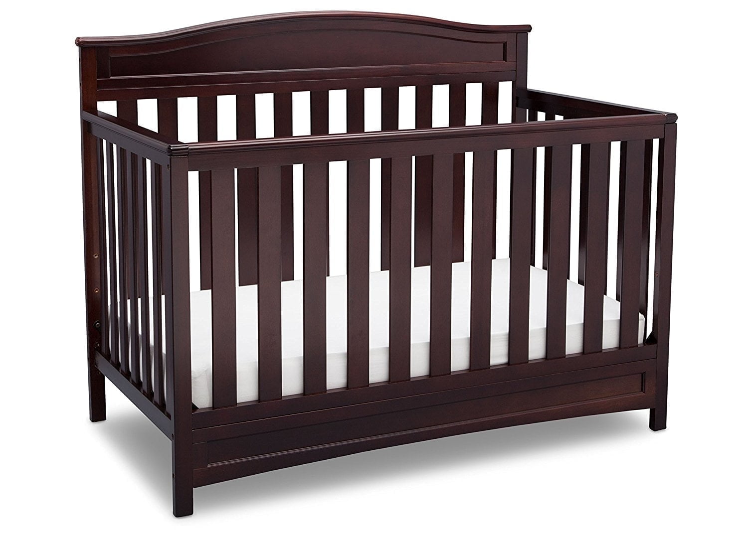 Emery Dark Chocolate 4-in-1 Convertible Crib with Curved Headboard