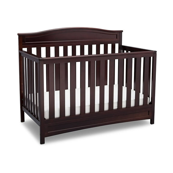 Delta Children Emery 4-in-1 Convertible Baby Crib - Greenguard Gold Certified - Converts to Toddler Bed, Daybed, Full Size Bed - 3 Adjustable Heights - Easy to Assemble Wooden Crib, Dark Chocolate