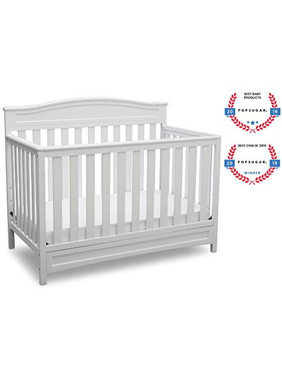 Delta Children Emery 4-in-1 Convertible Crib, Greenguard Gold Certified, White