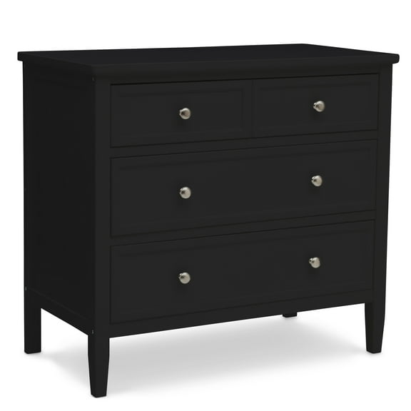 Delta Children Epic 3 Drawer Dresser with Interlocking Drawers, Black Ebony