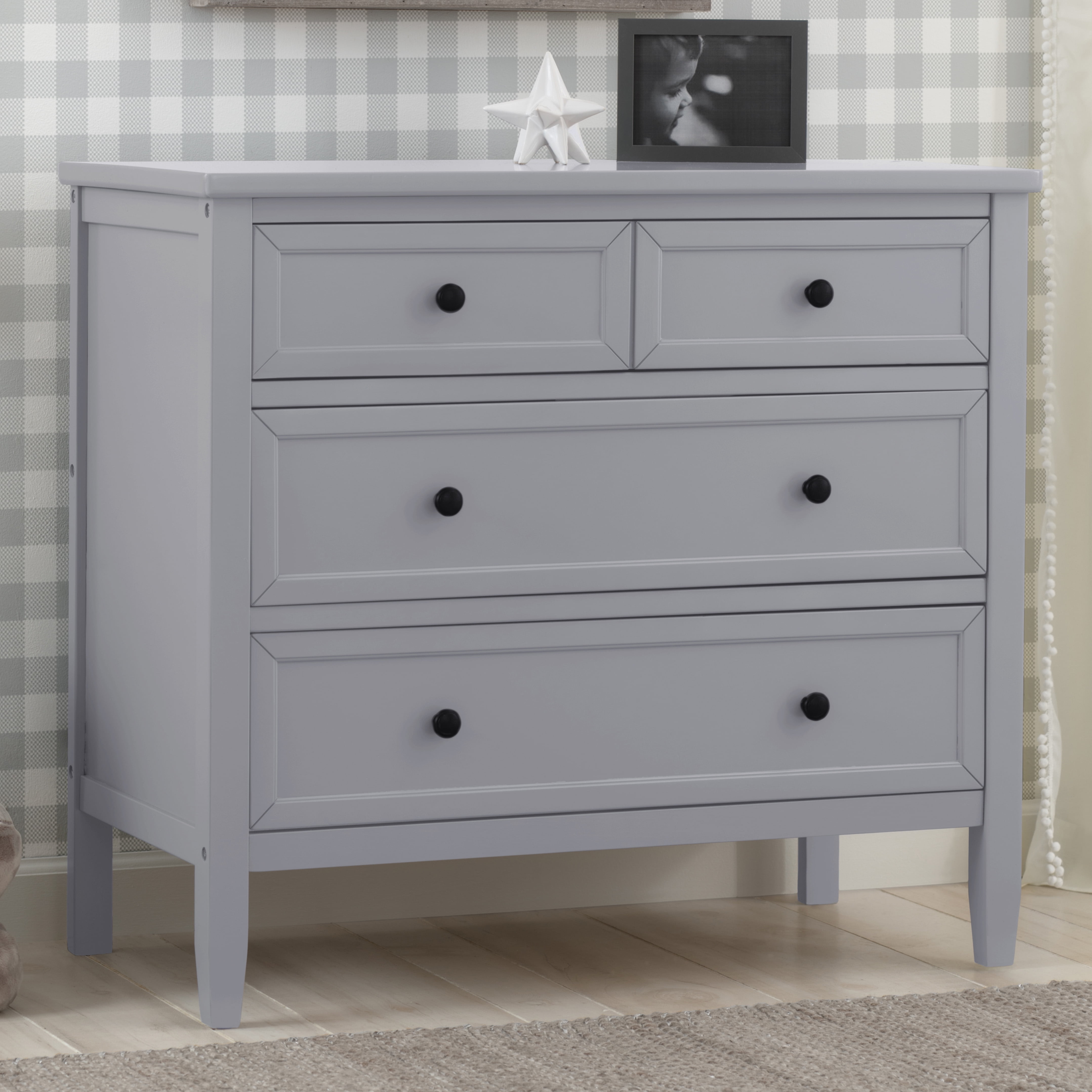 Epic 3 Drawer Dresser with Interlocking Drawers, Grey (026)