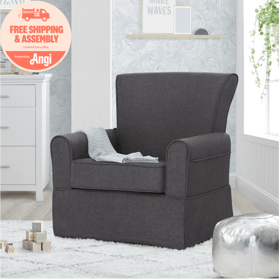 Delta Children Epic Nursery Glider Swivel Rocker Chair, Charcoal