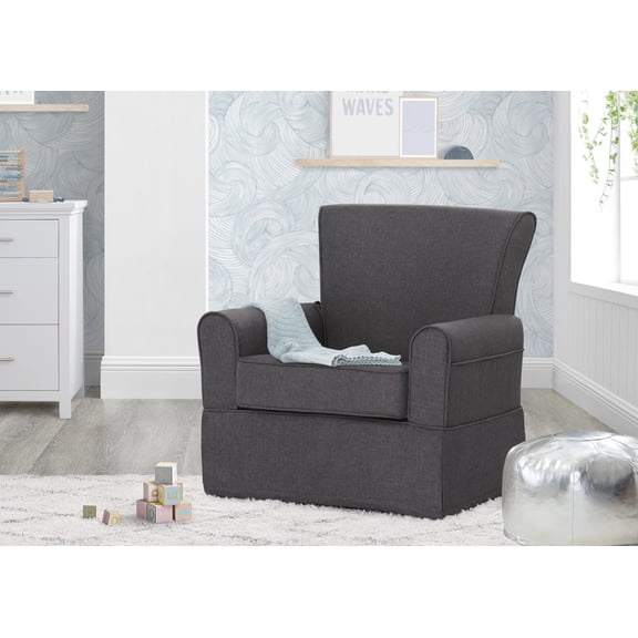 Delta Children Epic Nursery Glider Swivel Rocker Chair, Charcoal