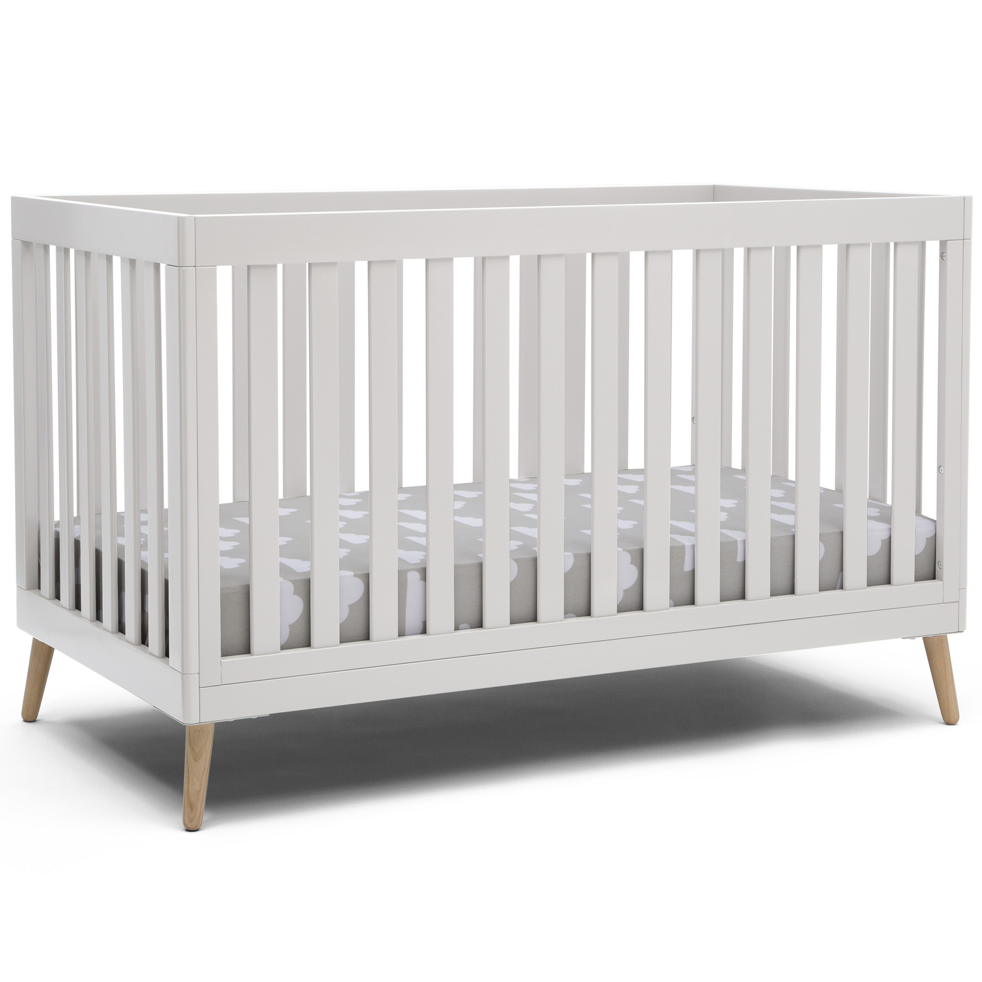 Delta Children Essex 4-in-1 Convertible Baby Crib, Bianca White/Natural Legs - image 1 of 11