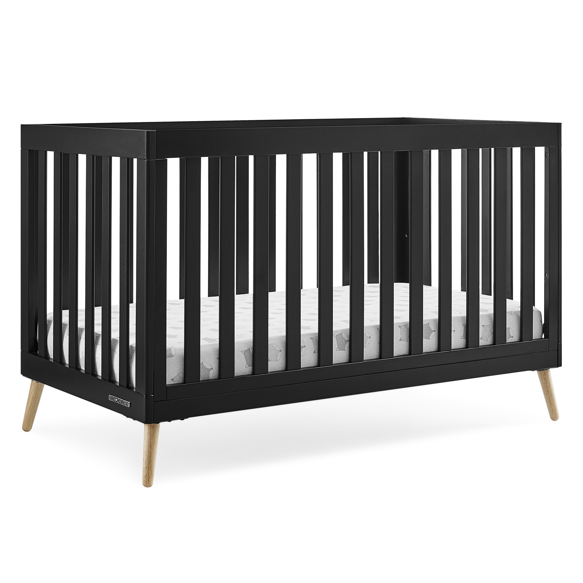 Delta Children Essex 4-in-1 Convertible Baby Crib - Greenguard Gold Certified, Ebony/Natural - image 1 of 11