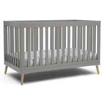Delta Children Essex 4-in-1 Convertible Baby Crib, Grey with Natural Legs Crib Grey