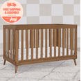 thumbnail image 1 of Delta Children Essex 4-in-1 Convertible Crib - Greenguard Gold Certified - Converts from Baby Crib to Toddler Bed, Daybed and Sofa Bed, Fits Standard Full-Size Crib Mattress, Chestnut, 1 of 14