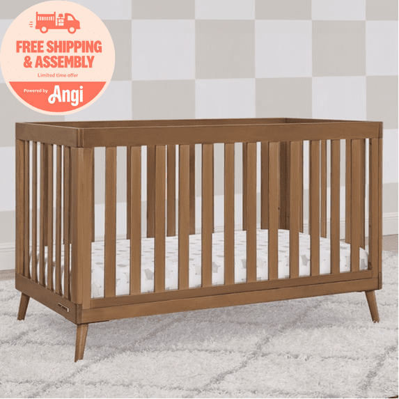 Delta Children Essex 4-in-1 Convertible Crib - Greenguard Gold Certified - Converts from Baby Crib to Toddler Bed, Daybed and Sofa Bed, Fits Standard Full-Size Crib Mattress, Chestnut