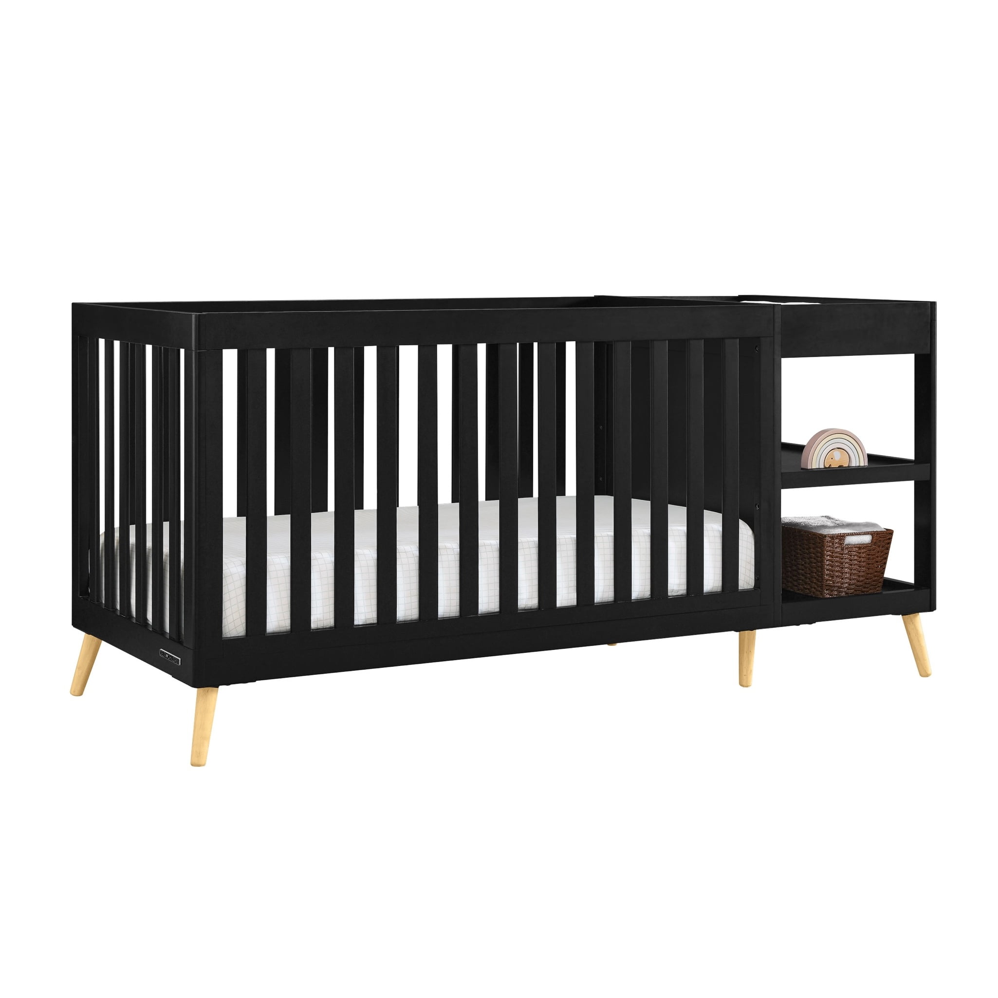 Delta Children Essex 4-in-1 Convertible Crib and Changer, Black