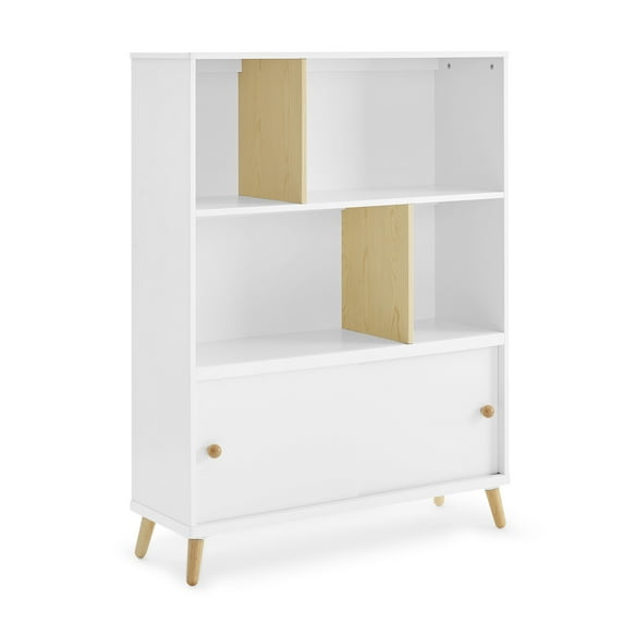 Delta Children Essex Storage Bookcase - Greenguard Gold Certified, Bianca White with Natural