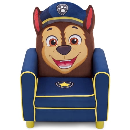 Delta Children Figural Upholstered Kids Chair, Nick Jr. PAW Patrol Chase,Wood, Blue