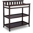 thumbnail image 1 of Delta Children Flat Top Changing Table with Casters, Greenguard Gold Certified, Dark Chocolate, 1 of 6