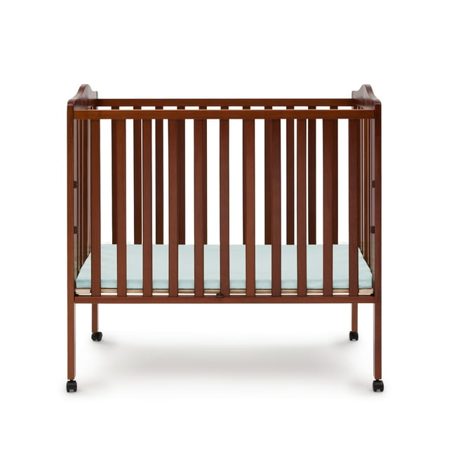 Delta Children Folding Portable Baby Mini Crib with 1.5inch Mattress