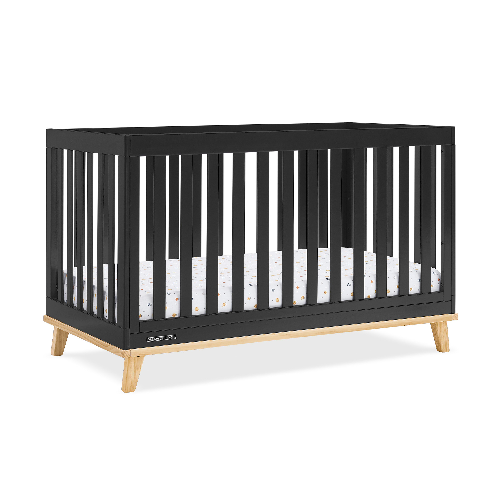 Little Seeds Ivy 3in1 Convertible Metal Crib, Gold