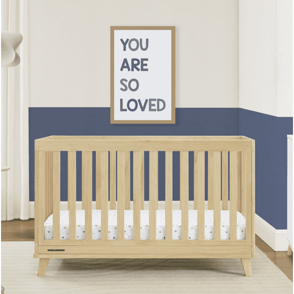 Delta Children Frankie 4-in-1 Convertible Crib - Greenguard Gold Certified, Natural Pine