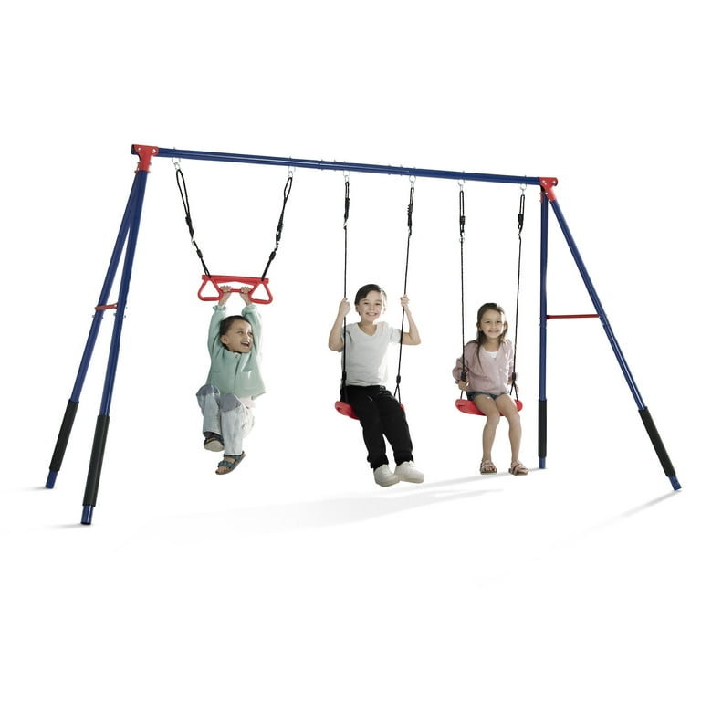 Delta Children FunZone Outdoor Metal 3-Piece Swing Set - Includes