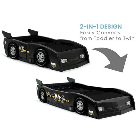 Delta Children Grand Prix Kids Plastic Toddler Bed, Twin, Black