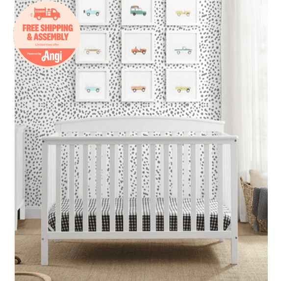 Delta Children Hanover 6-in-1 Convertible Baby Crib, Bianca White