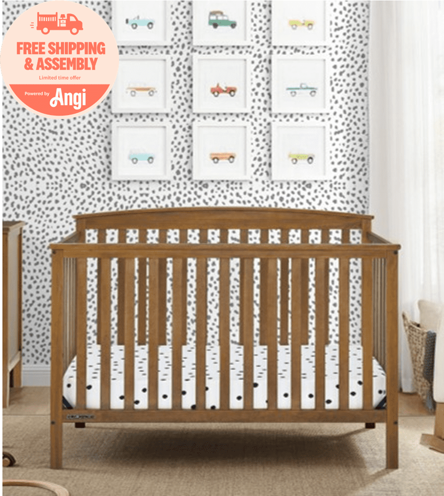 Delta Children Hanover 6-in-1 Convertible Baby Crib, Chestnut