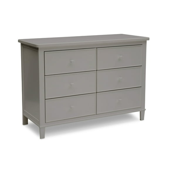 Delta Children Haven 6 Drawer Dresser with Interlocking Drawers, Grey