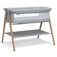 thumbnail image 1 of Delta Children Haven Beechwood by the Bed Bassinet with Breathable Mesh and  Natural Beechwood Legs, Grey Stripe, 1 of 8
